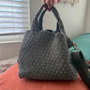 Gray Woven Handbag